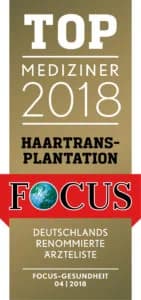 Focus Top Mediziner Haartransplantation - jährlich ausgezeichnet seit 2018 Focus Top Mediziner Haartransplantation - jährlich ausgezeichnet seit 2018